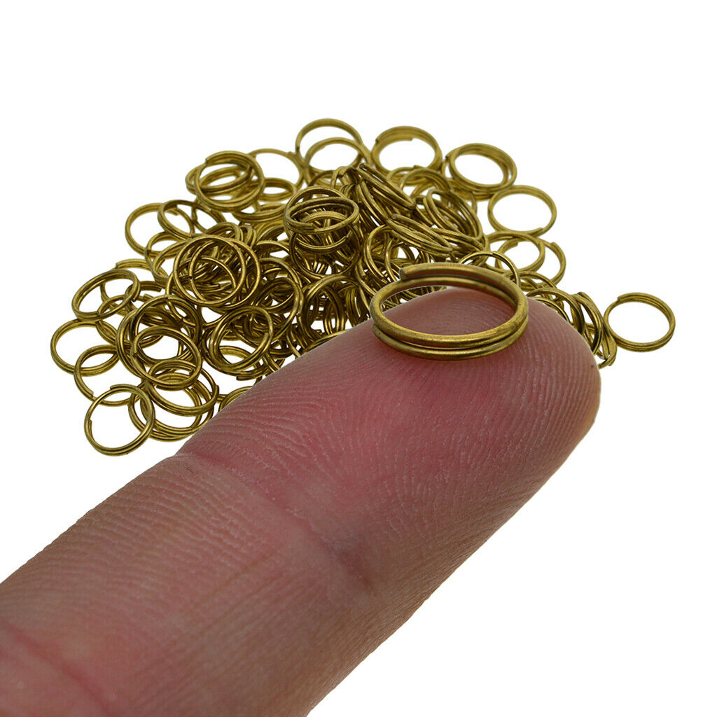 50x Split Brass Rings Small Key Rings Large Keychain Rings