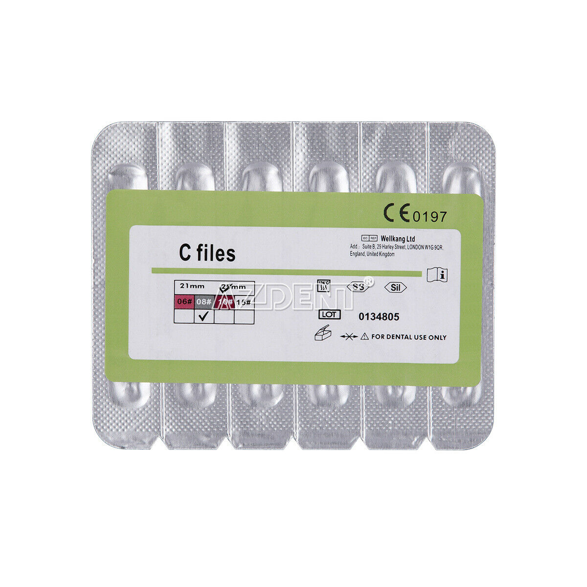 10 Kits Dental 8# Endodontic C File Endo Root Canal 25mm Hand Use File 6pcs/Kit