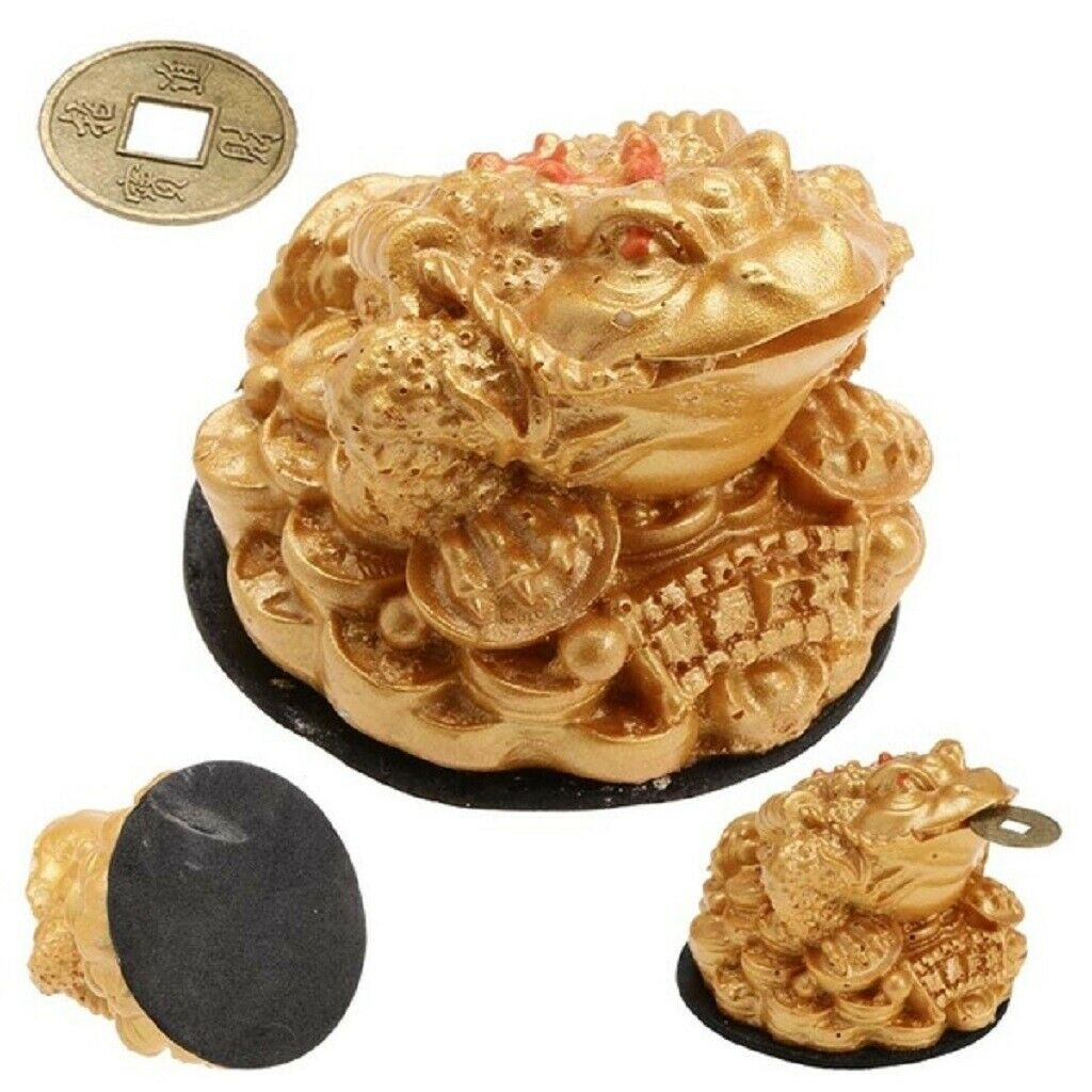 Feng Shui Money Toad Lucky Wealth Attracting Frog Statue Decor for Car