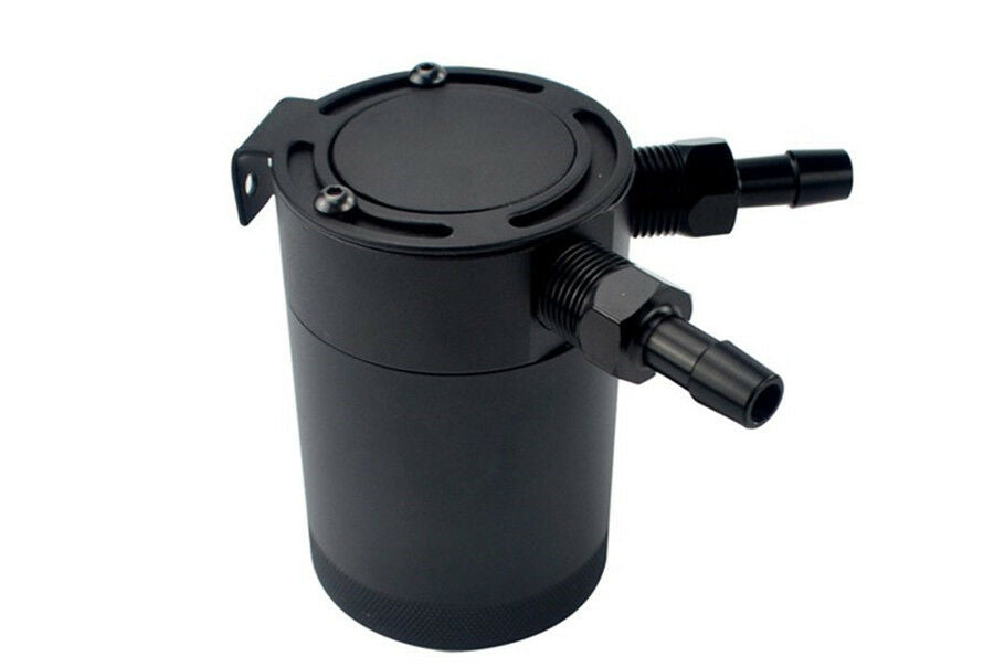 2-Port Baffled Aluminum Oil Catch Can Tank Air Separator 3/8" NPT Inlet Outlet