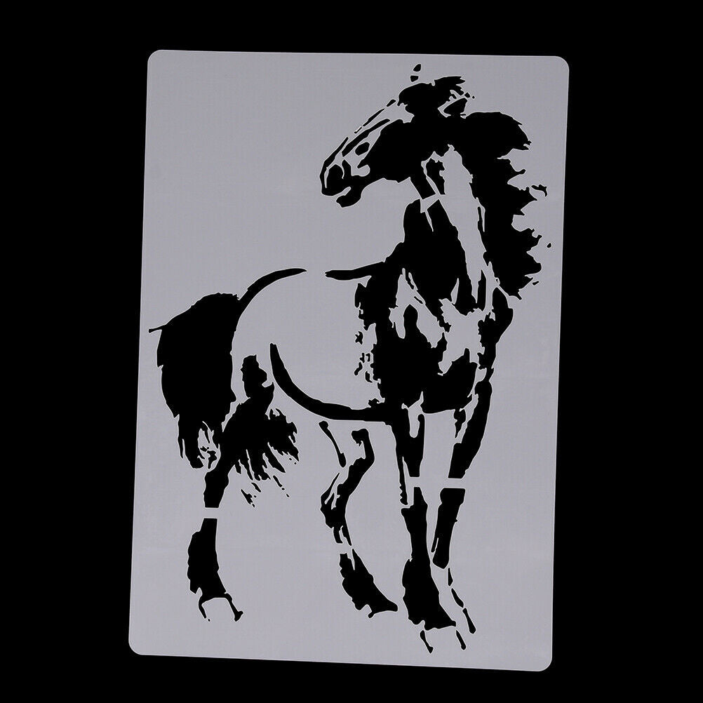 Horse Stencil Cake Mould Kids Painting Scrapbook Template Stencils DIY De.l8