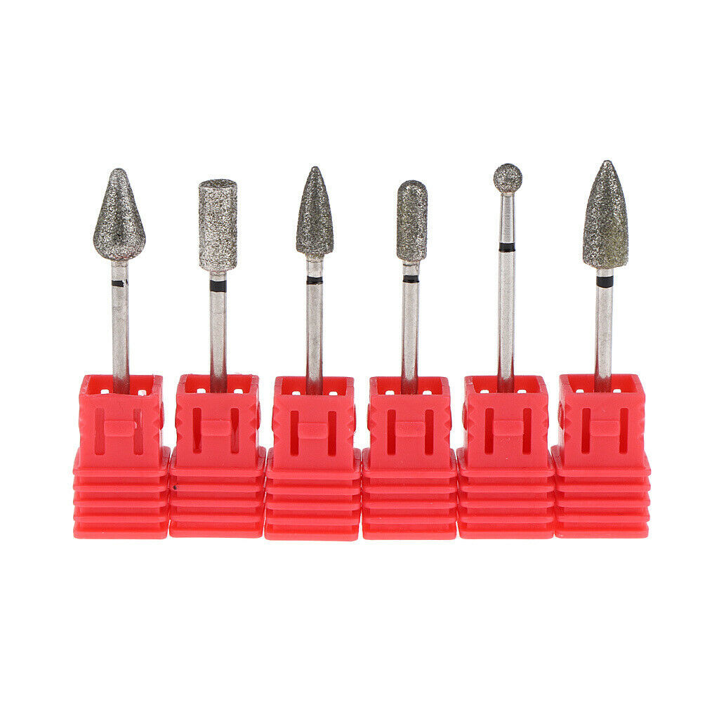 Lots 6 Carbide Nail Drill Bits Burr Rotary Grinding Head for Electric Nail Files