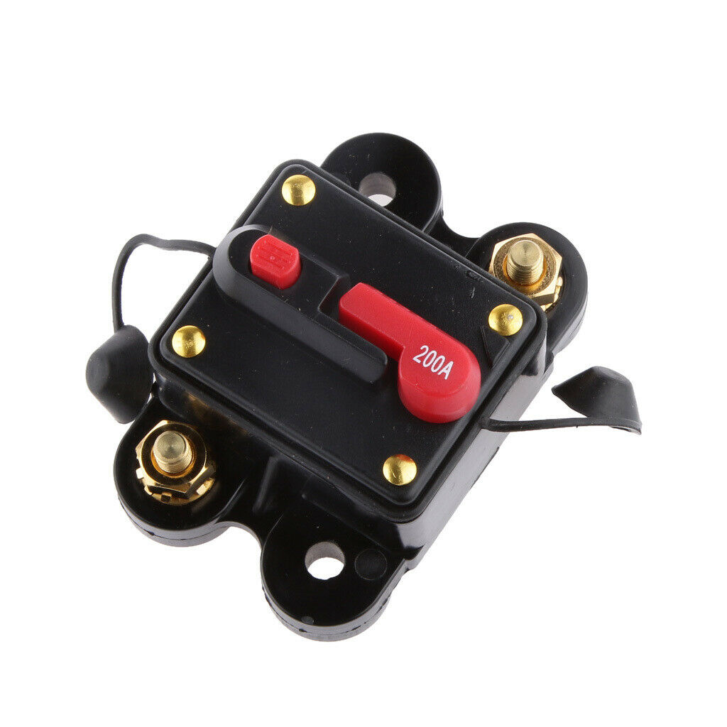 Circuit Breaker 200A, 12V-24V DC 200A Manual Reset Stereo Audio Circuit Breaker