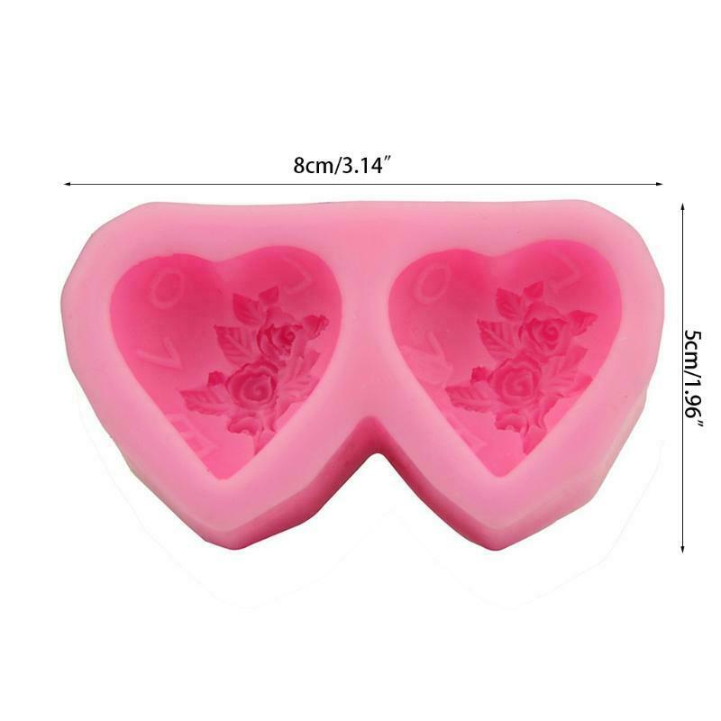 Valentine's Day Rose Heart Decoration Silicone Soap Mould Craft Handmde Soap Mol