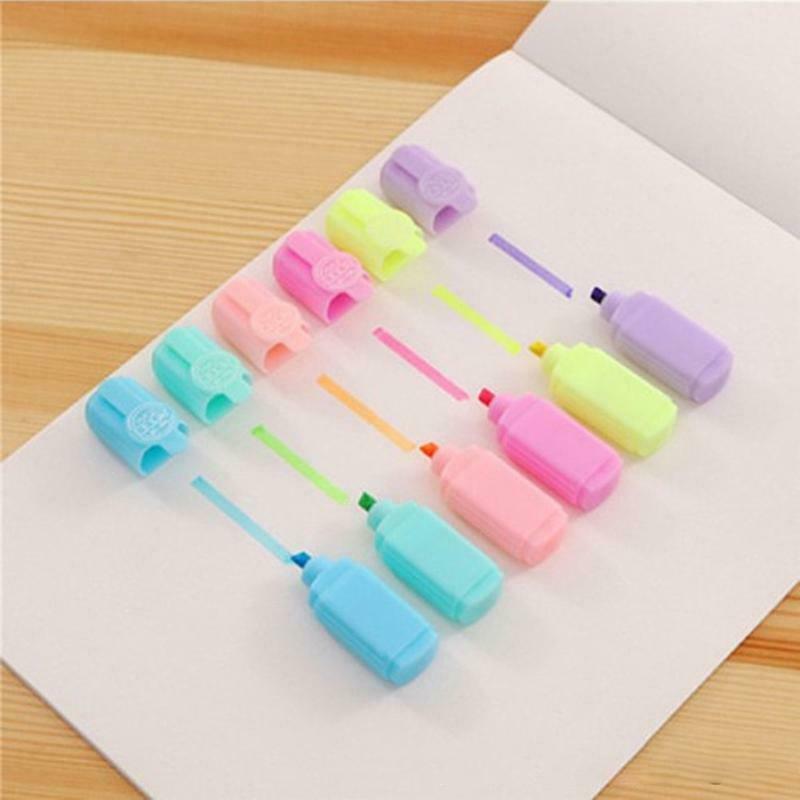 6pcs Mini Colorful Highlighters Promotional Art Markers Fluorescent Pen