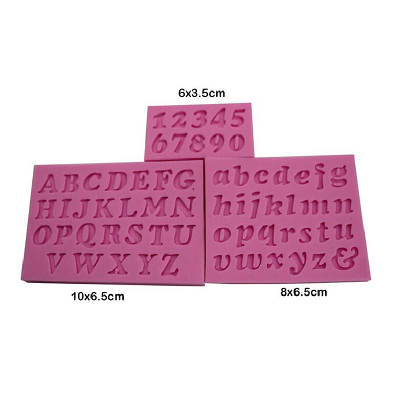 3Pcs/set Letters Numbers Silicone Handmade Fondant Cake Baking DIY Mould .l8