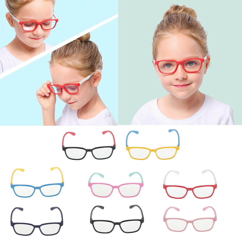 Kids Glasses Blue-blocking Soft Frame Children Flexible Gaming Black + Red