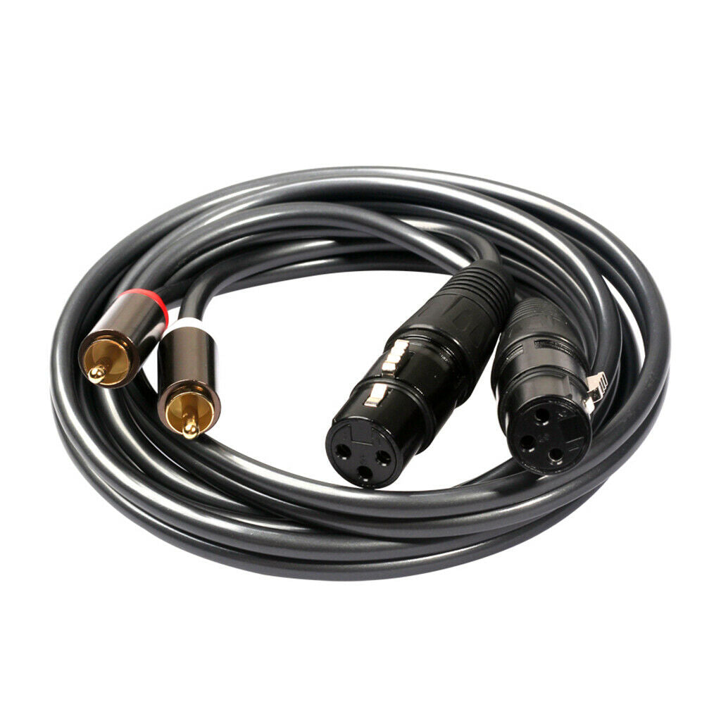 Dual RCA to Dual XLR 3 Pin Audio Auxiliary Stereo Y Splitter Cable (5ft)