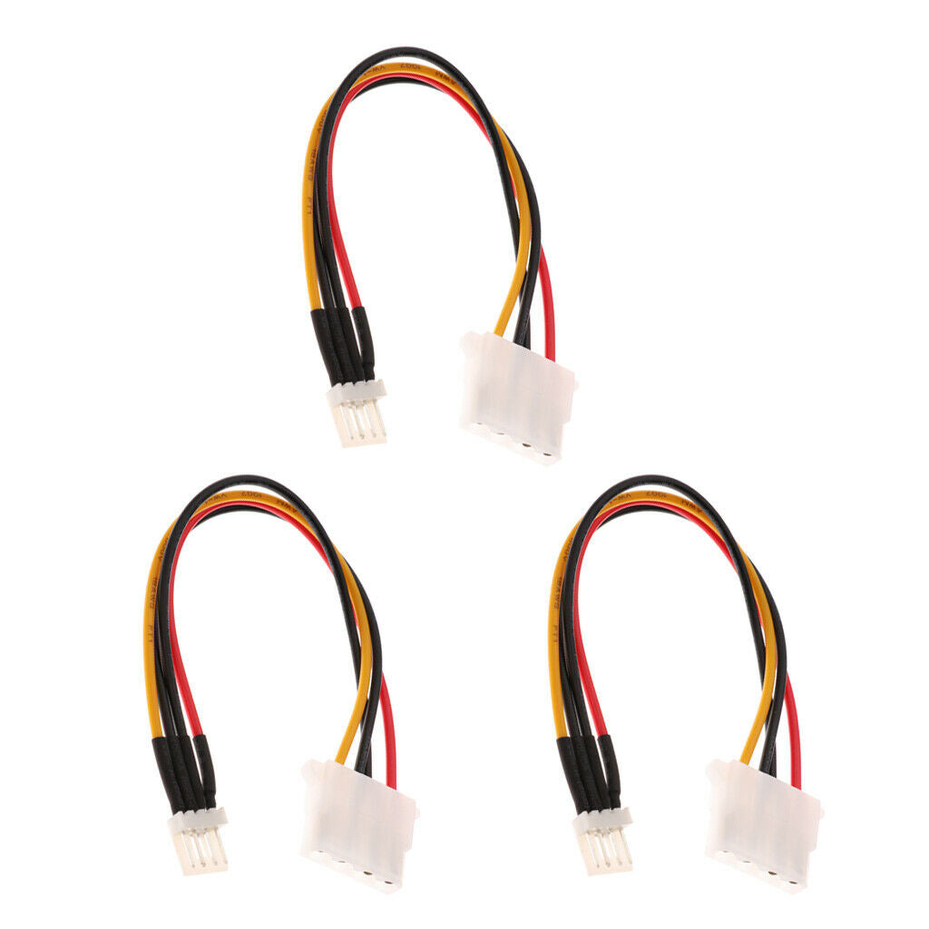 3Pcs 4Pin Floppy Drive Male to 4Pin Female Power Extension Cable Adapter