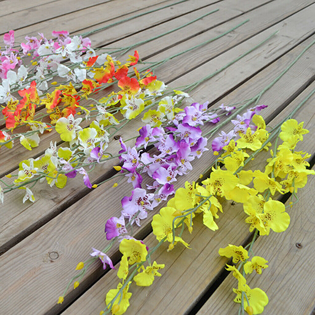 10pcs Artificial Butterfly Orchid Real Touch Flowers Xmas Room Decor White