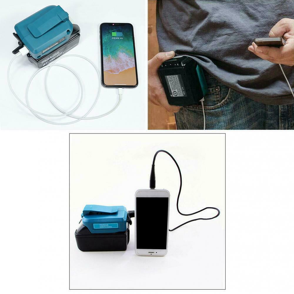 3x USB Adapter Charger & Clip for  14.4V 18V Mobile Phone Tablet PC