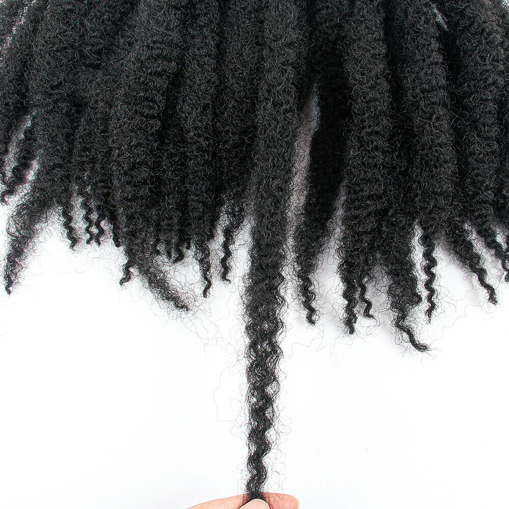 14" Afro Kinky Curly Hair Weaves Synthetic Marley Twist Weaving Hair Enxteions