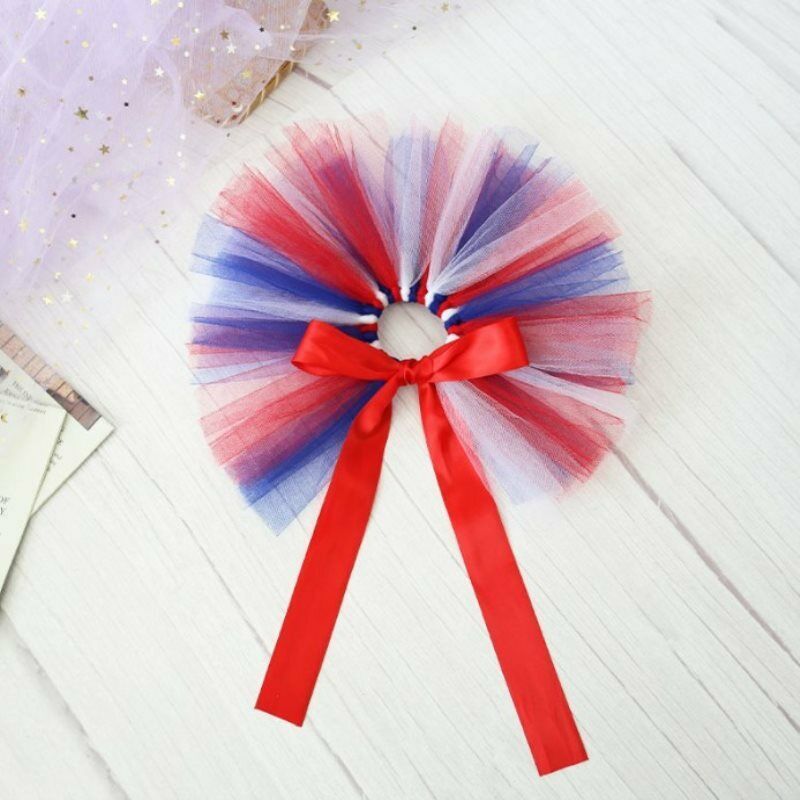 Lace Princess Tutu Dress Clothes Apparel Costume Independence Day Pet Mes.l8