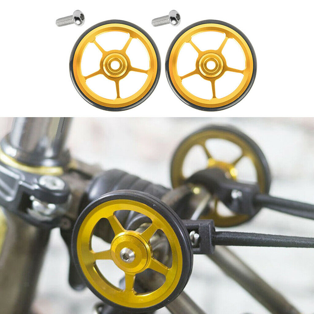2x Alloy Bike Easy Wheels 6cm Bicycle Modification Replacement for Brompton