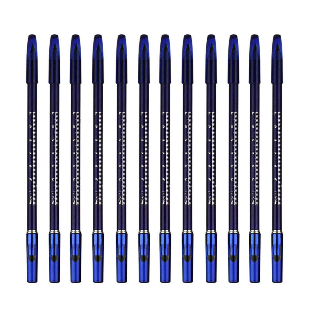 12Pcs/Pack Eye Brow Define + Fill Pencil Makeup Tool, Coffee - Waterproof and