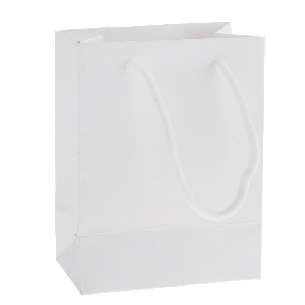 5 Pieces Small Paper Gift Bag Kraft Bags Jewelry Packaging Party Plain White