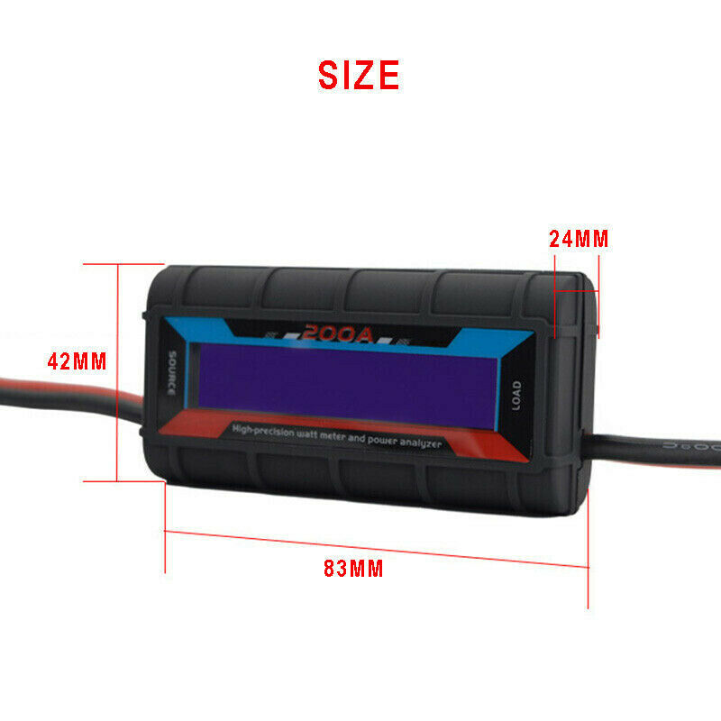 200A DC LCD Digital Monitor Amp Watt Meter Detector Battery Solar Power Analyser