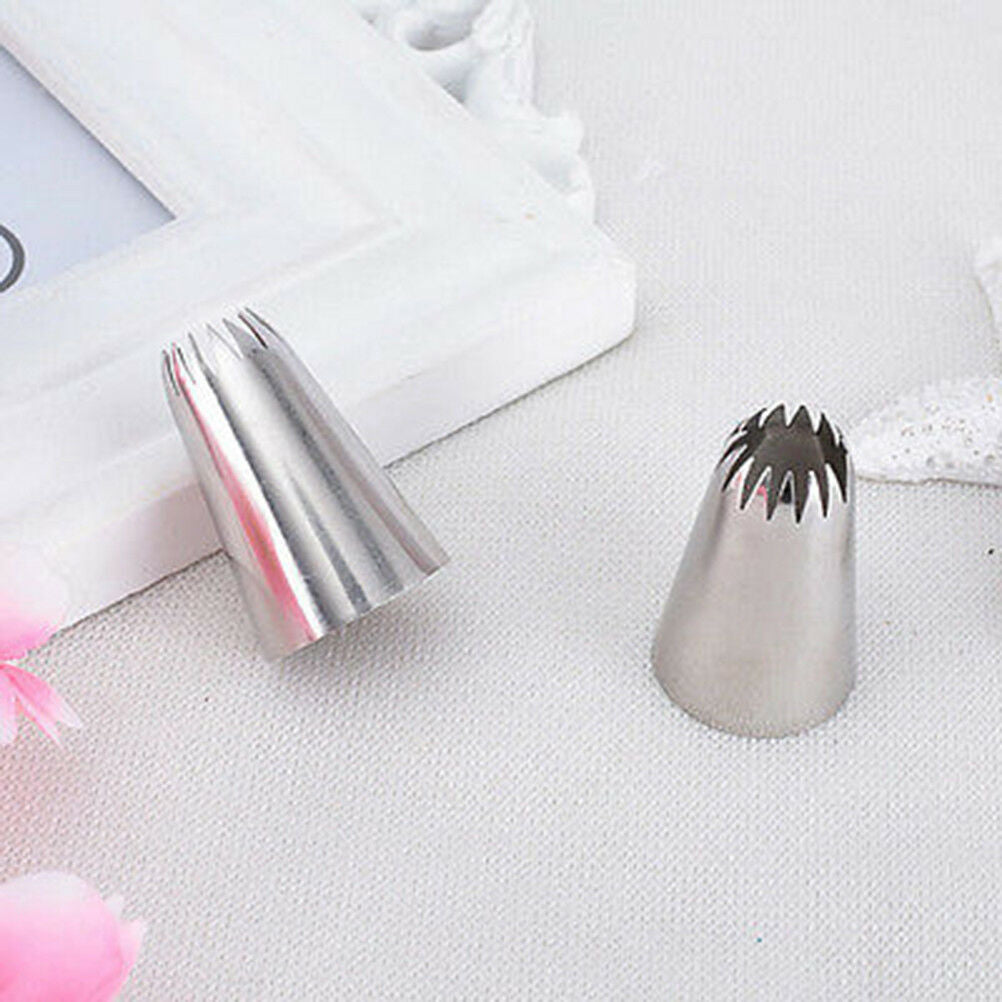 6B Stainless Steel Icing Nozzle Decor Tip Cake Baking Pastry Decor HU WF