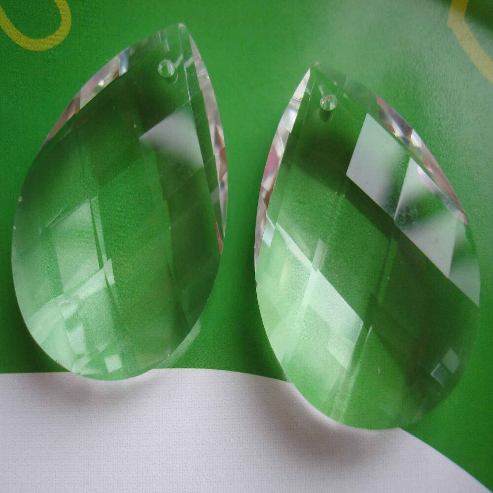 10Pcs Clear Crystal Glass Beads Pendant Drops Chandelier Hanging DÃ©cor Supplies
