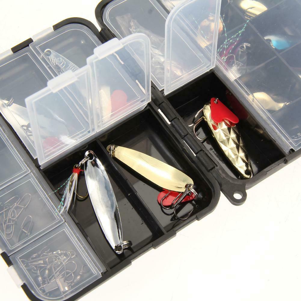 37pcs/Case Metal Spoon Fishing Lure  Hook Kit Spinning with Box Tackle