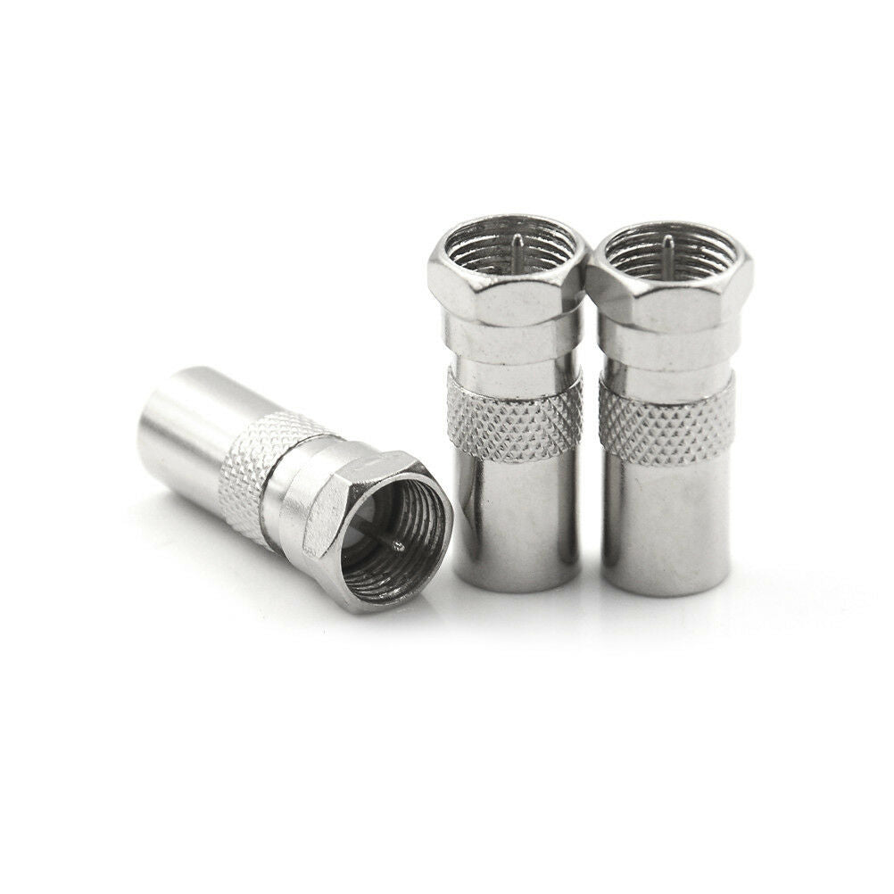 5PCS F Male Plug To IEC DVB-T TV PAL Male Straight Coax Coaxial RF Adapter B_DD