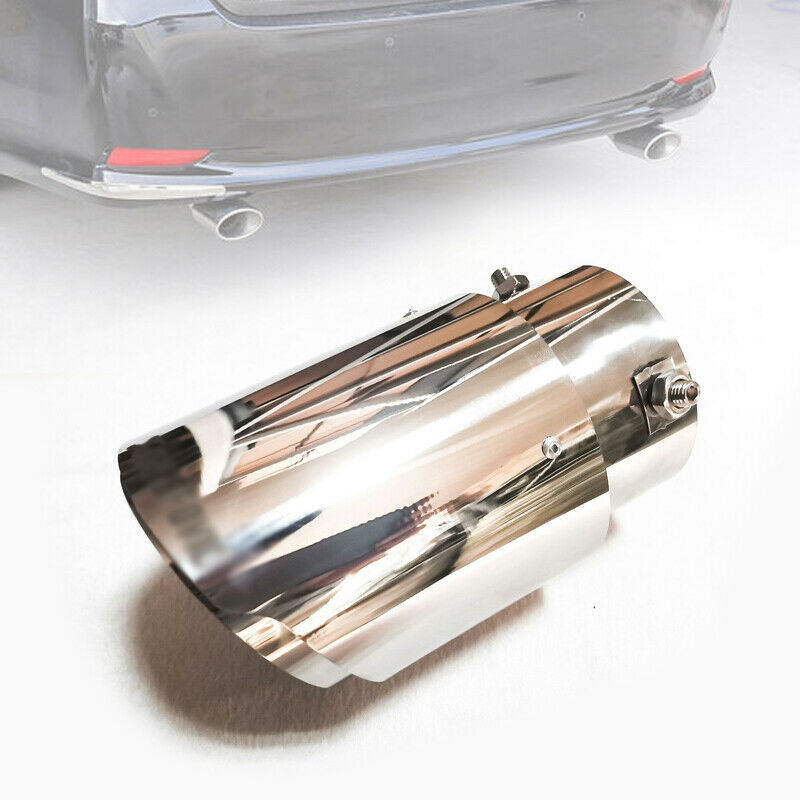 60mm Inlet Gloss Stainless Steel Car Exhaust Pipe Tail Muffler End Tip 89mm Out