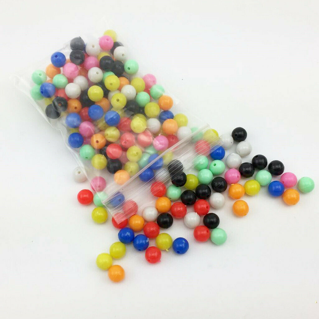 200pcs PE Multicolor Fishing Beads Lure Fishing Line Beads Tackle for fishing