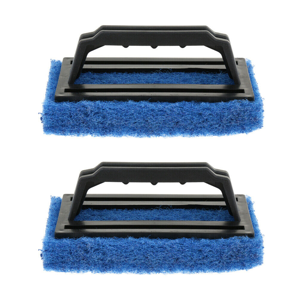 2xSponge Bottom Glass Tile Magic Cleaner Plastic Handle Brush Cleaning Tools
