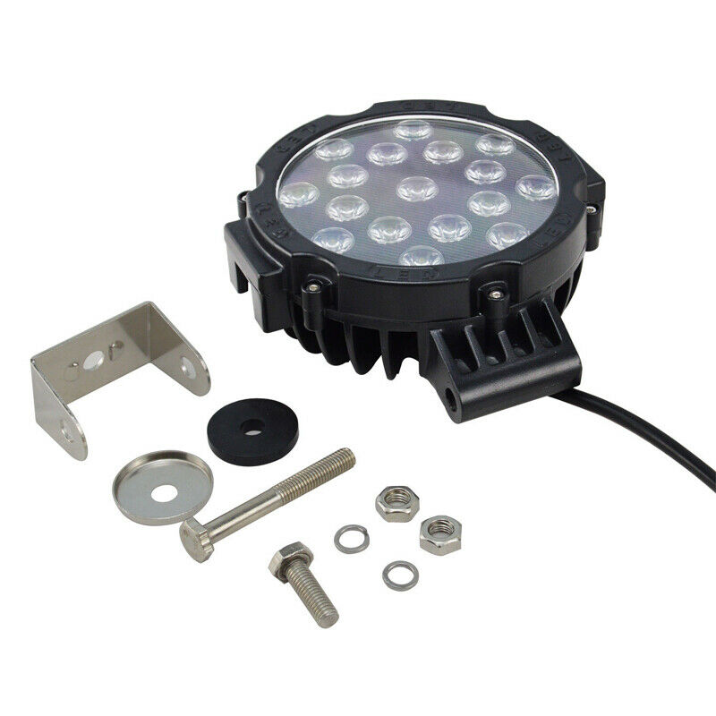 1x 7" 51W Round Off Road Led Spot Work Light For Jeep Truck Bumper Driving Black
