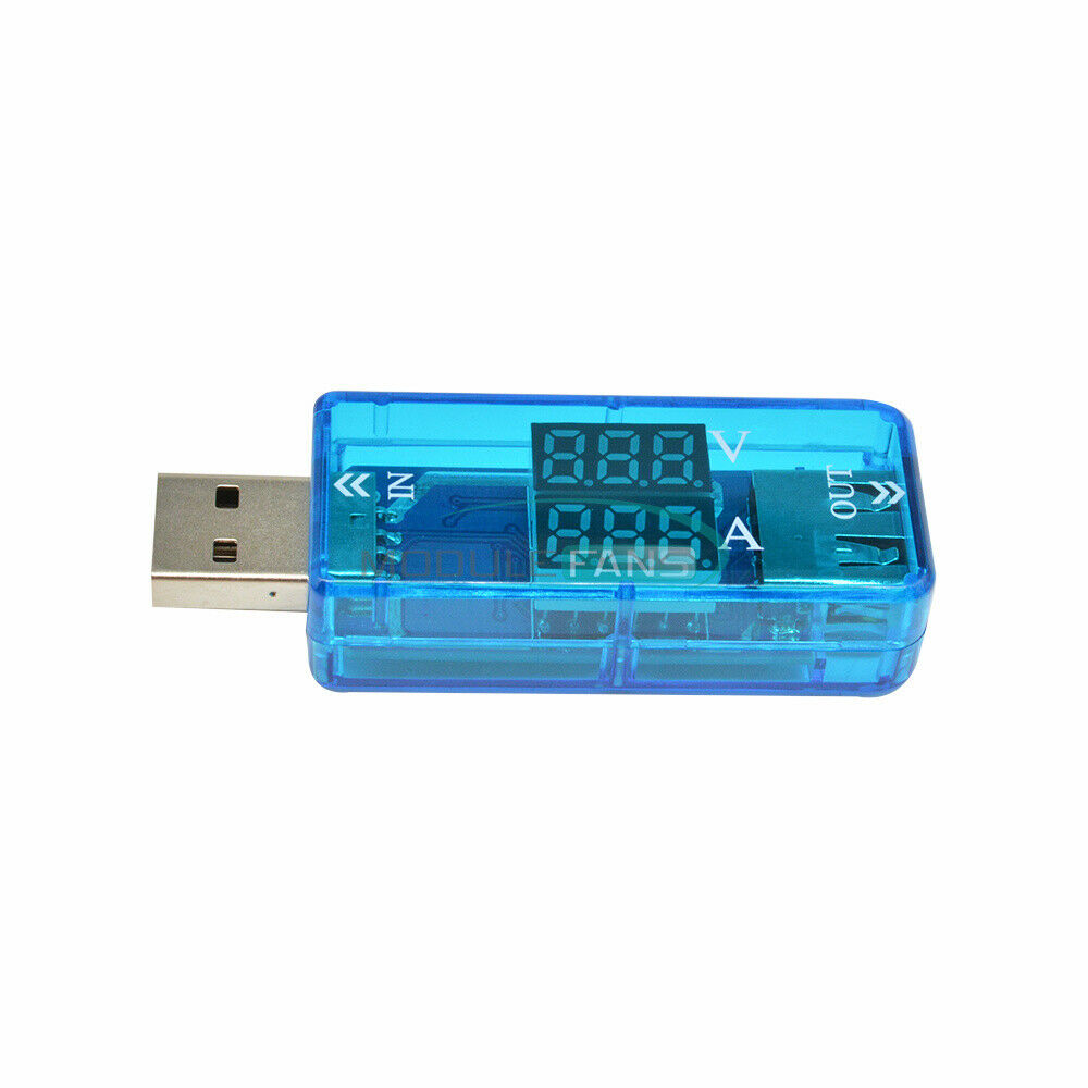 3-digit USB Current Voltage Meter Dual LED 5V Voltmeter Ammeter Power Detector