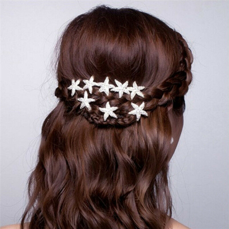 6pcs Girl Starfish Braid  Hairpin Headdress Wedding Party Hair Accessorie.l8