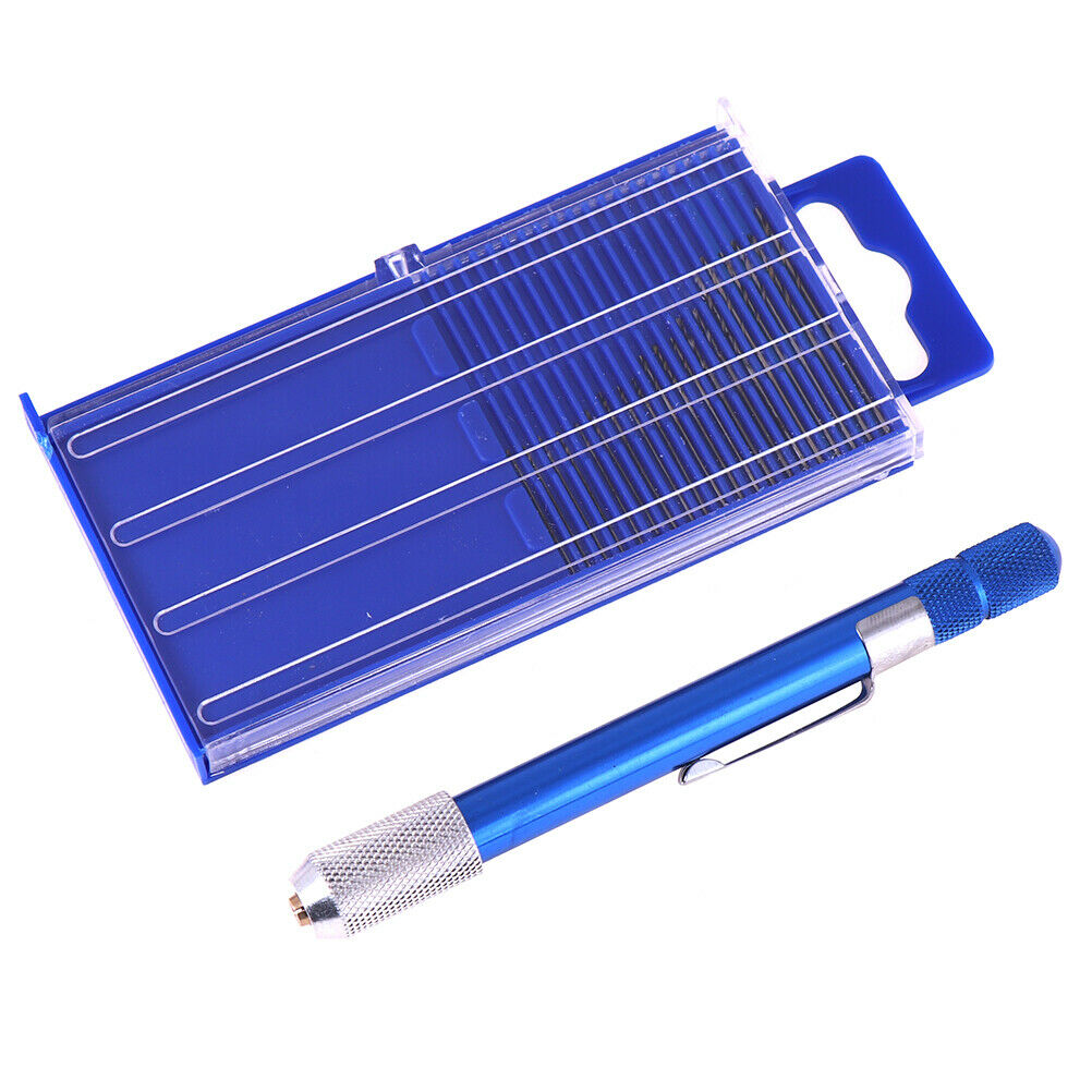21 pcs mini wwist micro-drill bits set & aluminum hand drill & case Fad.LOB Pb