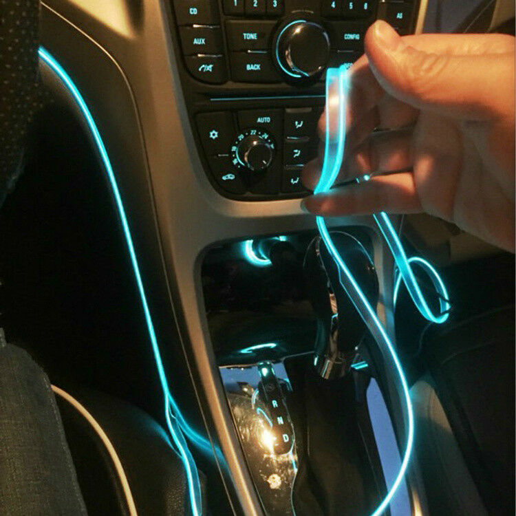 6M RGB LED Car Interior Neon EL Strip Light Sound Active Bluetooth Phone Control