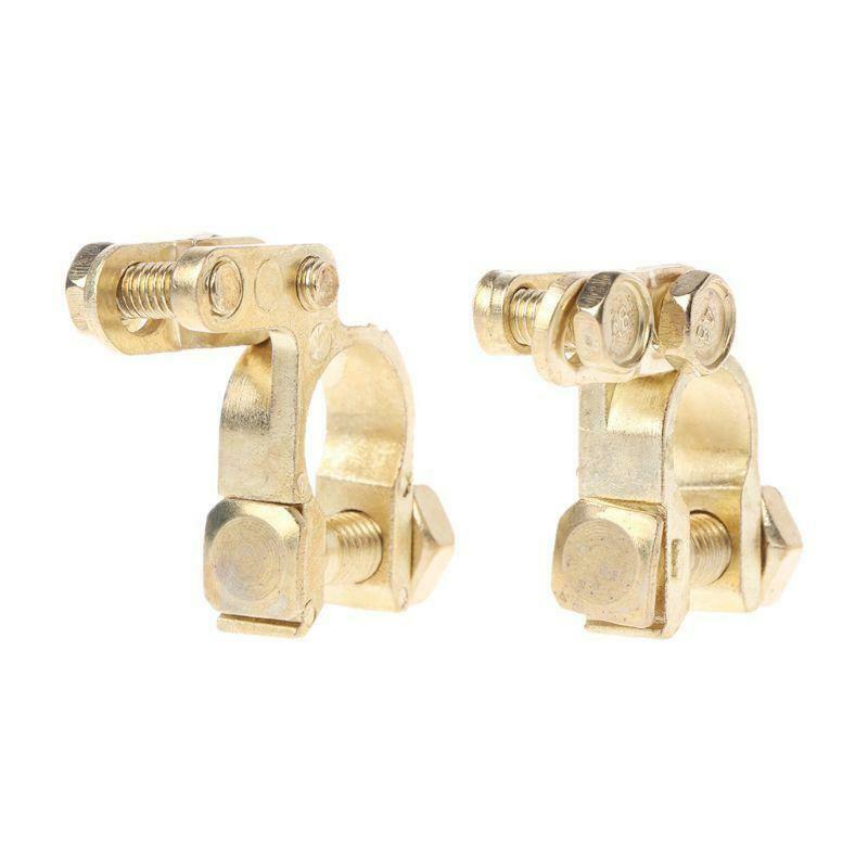 2Pcs Durable Replacement Auto Car Battery Terminal Clamp Clips Brass Connector