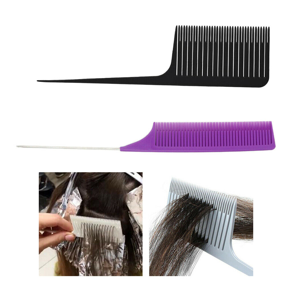 2pcs Pro Heat-resistant Fine&Wide Weave Highlight Foiling Hair Combs Salon