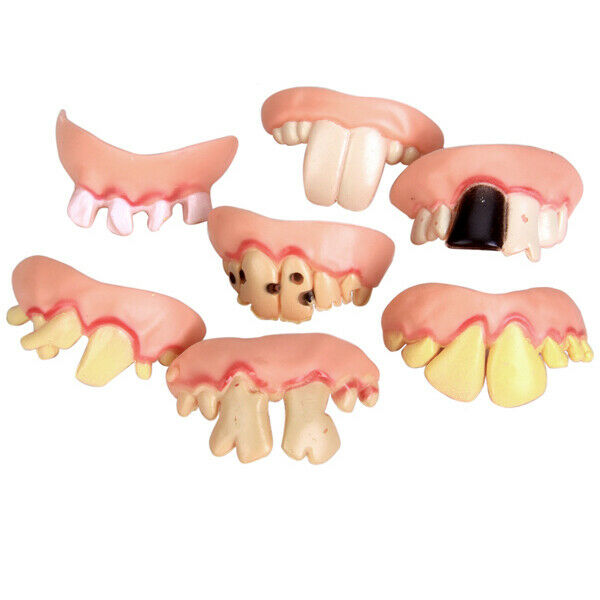5Pcs Ugly Gag False Teeth Dentures Costume Party Pranks Dress Up Toys Gifts