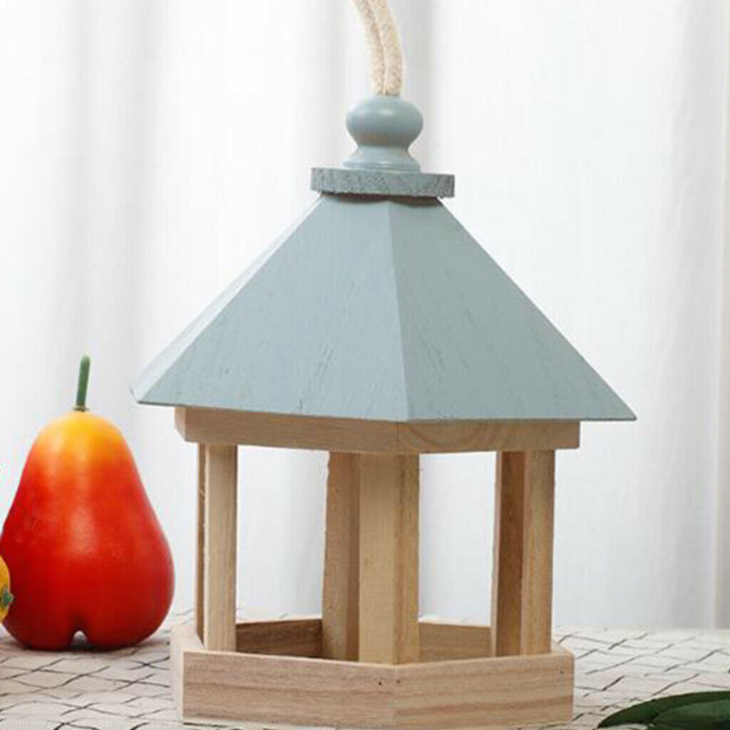 2Pcs Hanging Wooden Bird Feeder Garden Yard Outdoor Tree Patio Decoration