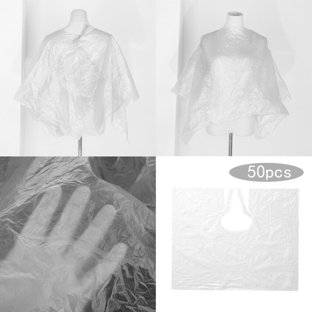 50x Disposable Hair Cutting Cape Gown Hair Cut Stylist Barber Shop Capes