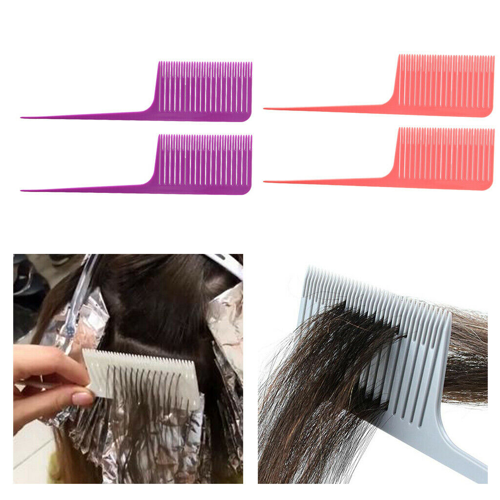 4pcs ABS Sectioning Weaving Highlighting Foiling Hair Comb Styling Combs