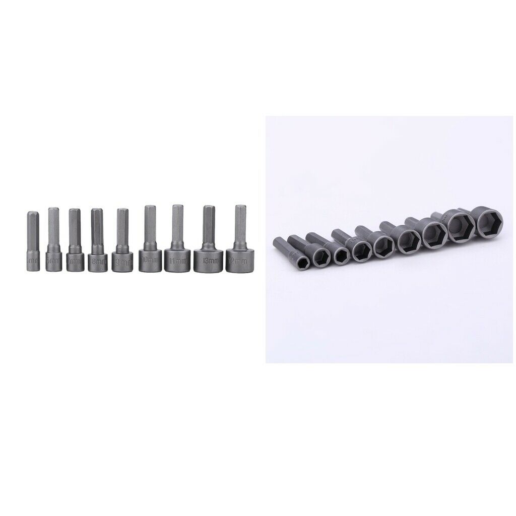 18Pieces/ 2Sets 5mm-13mm Hex Socket Sleeve Nozzles Nut Driver Set