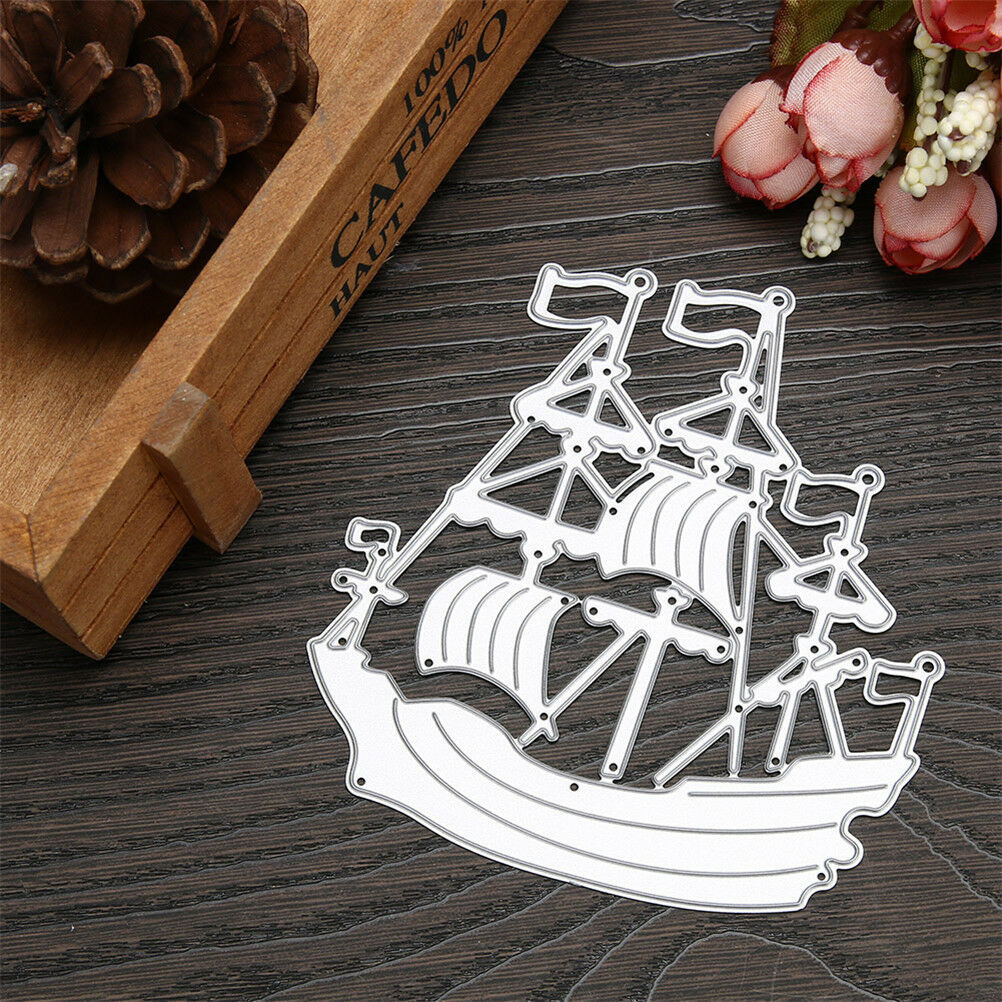 Beautiful Sailing Boat  Metal Cutting Dies Stencils For Scrapbook Paper Ca.l8