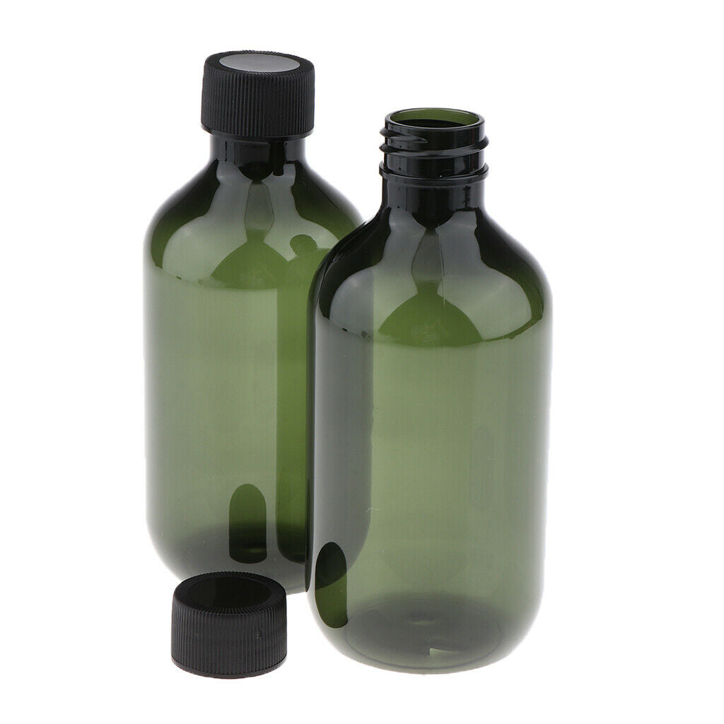 2Pcs Empty Lotion  Toner Bottles Shampoo Hair Conditioner Containers Green