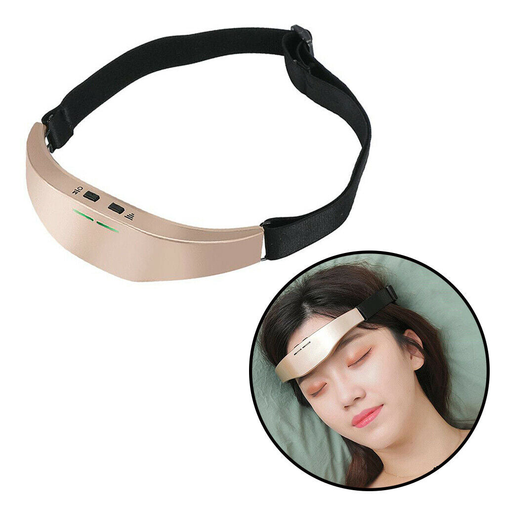 Head Massager Intelligent Sleep Aid Treatment Device Headache Relief Golden