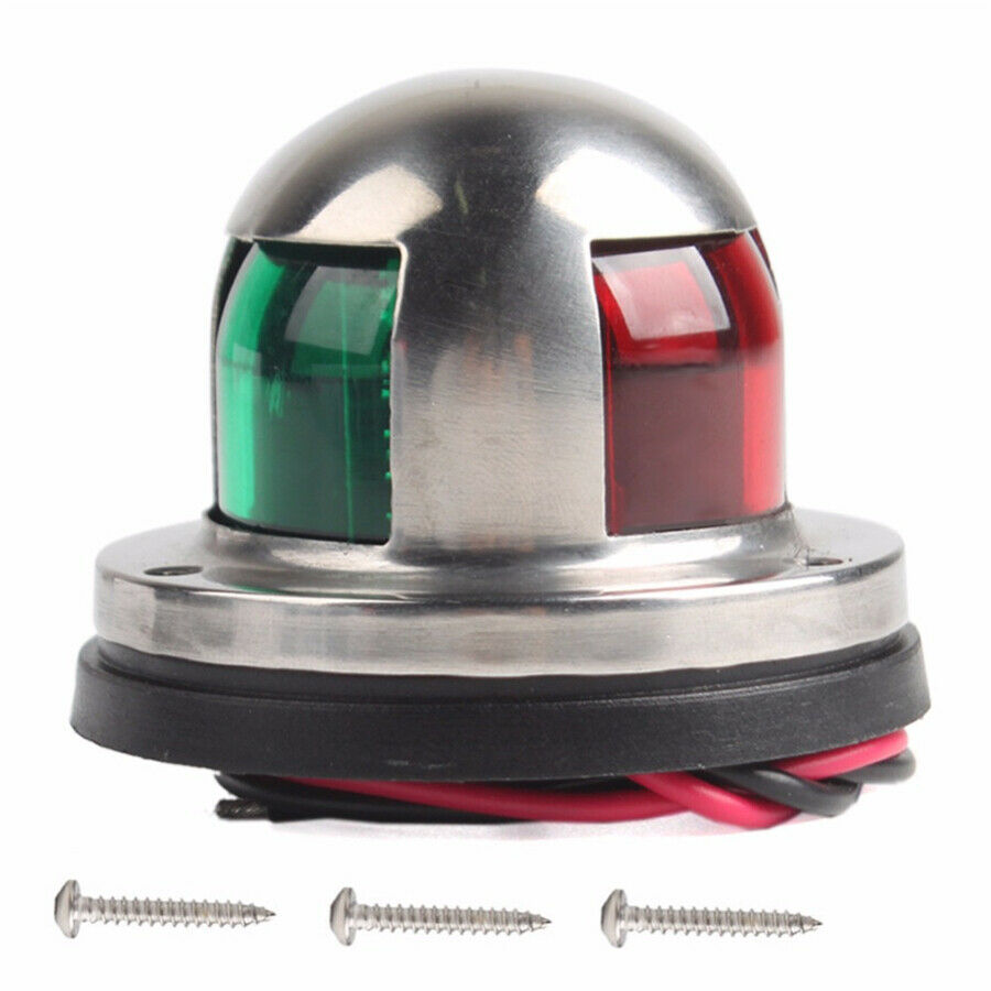 Boat Marine LED Transom Navigation Stern Anchor Light Red + Green Warning Lamp