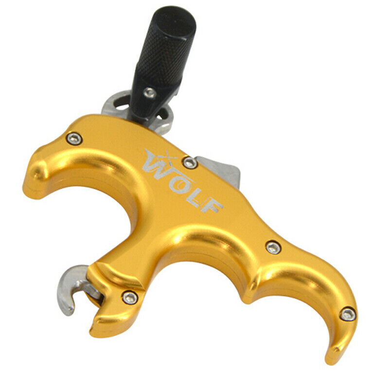Archery Thumb Trigger 3 Finger Grip Release Aids Caliper Compound Bow Automatic
