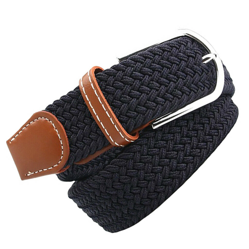 2Pcs Men Knitted Canvas Belt Web Belt Work Pin Buckle Jeans Waistbelt Strap