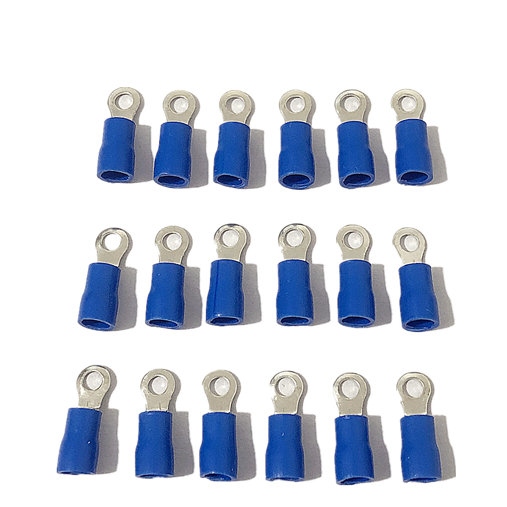 30PCS Blue Ring Cable Wire crimp Connector terminal block 16-14AWG RV2-3