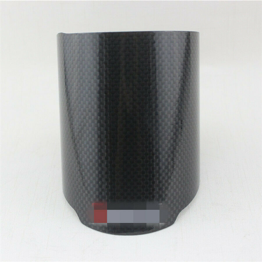 Inlet 89mm Glossy Real Carbon Fiber Exhaust Muffler Tip Cover Car Exhaust Pipe