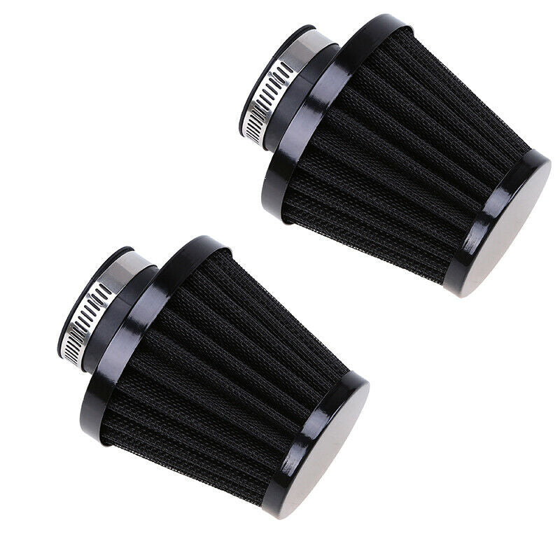 Pair 54mm Air Filter Cleaner Pod Cone Intake Kit Adjustable Universal Black