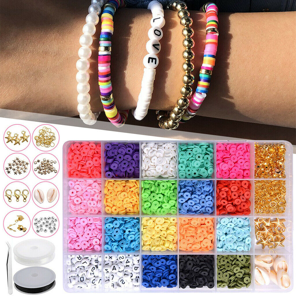 6mm Polymer Clay Beads Charms for DIY Bracelets Jewelry Making Findings